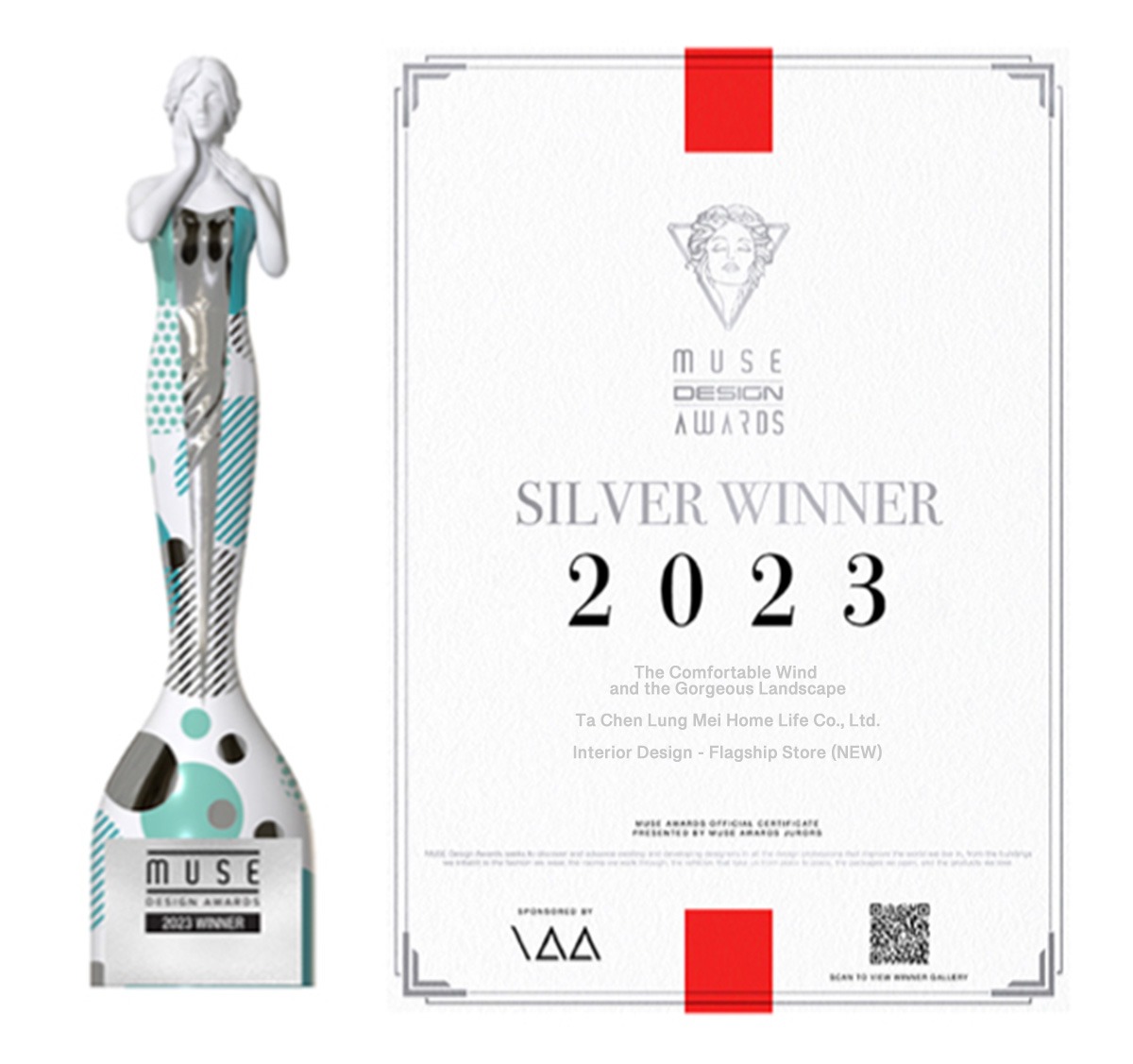 2023年美國繆思設計大獎MUSE Design Awards銀獎、2023雪梨設計大獎Syney Design Awards銀獎